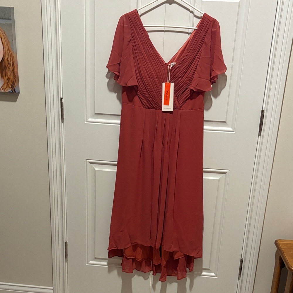 Ever Pretty High Low V-Neck Dress in Red
